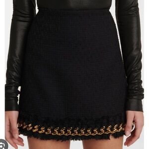 ❤️Versace Black Mini Skirt with Gold Chain Trim